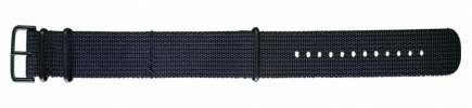 18mm Nato - Black with PVD Fastenings