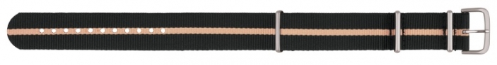 22mm Nato Strap - Black & Sand Stripe